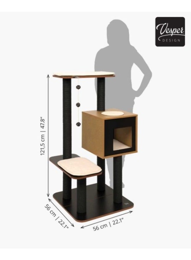 كاتيت أثاث القطط الفاخر على شكل حرف  باللون الأسود - Image 3
