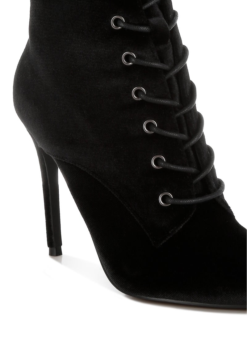 لندن راج حذاء مخملي بكعب عالي باللون الأسود - Image 5