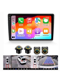 Vierex 9 inch Android Car Radio 2K Full Touch Screen With Apple Carplay Android Auto Wireless 4G WiFi With 360D Camera Built-in 1080P Cameras Included Fast Interface  10  4 32GB 2K 360D  - Image 1