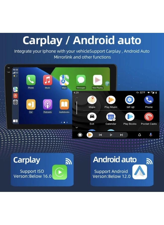 Vierex 9 inch Android Car Radio 2K Full Touch Screen With Apple Carplay Android Auto Wireless 4G WiFi With 360D Camera Built-in 1080P Cameras Included Fast Interface  10  4 32GB 2K 360D  - Image 3