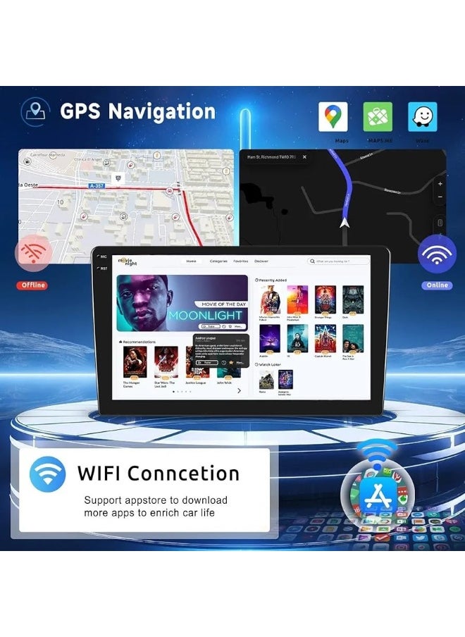 Vierex 9 inch Android Car Radio 2K Full Touch Screen With Apple Carplay Android Auto Wireless 4G WiFi With 360D Camera Built-in 1080P Cameras Included Fast Interface  10  4 32GB 2K 360D  - Image 4