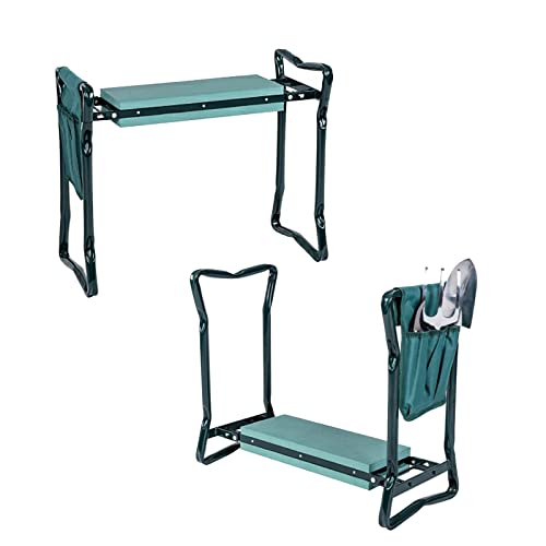 OFFICEJOY 2-in-1 Garden Kneeler & Seat, Folding Seat w/EVA Foam Kneeling Pad & Removable Tools Pouch, Sturdy Steel Frame, No Assembly, Portable Heavy Duty Garden Stool for Women & Men - Image 1