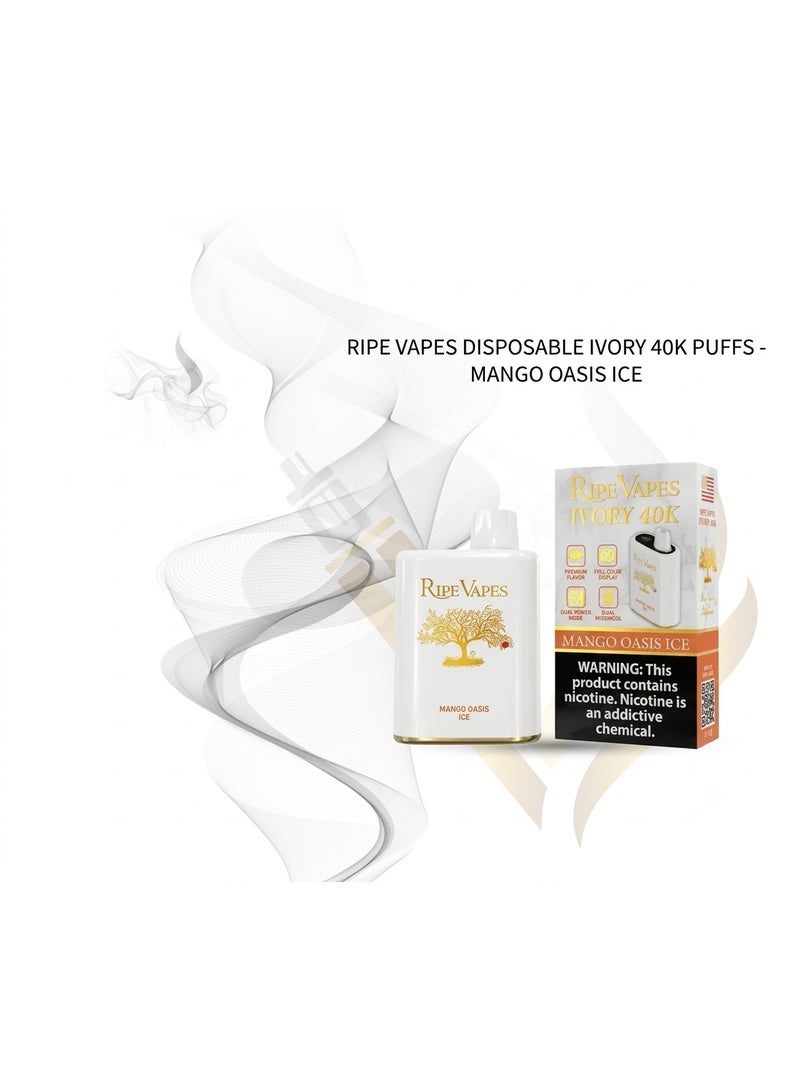 RIPE VAPES Mango Oasis Ice Ivory 40000 Puffs 5mg Disposable Pods Vape - Image 2