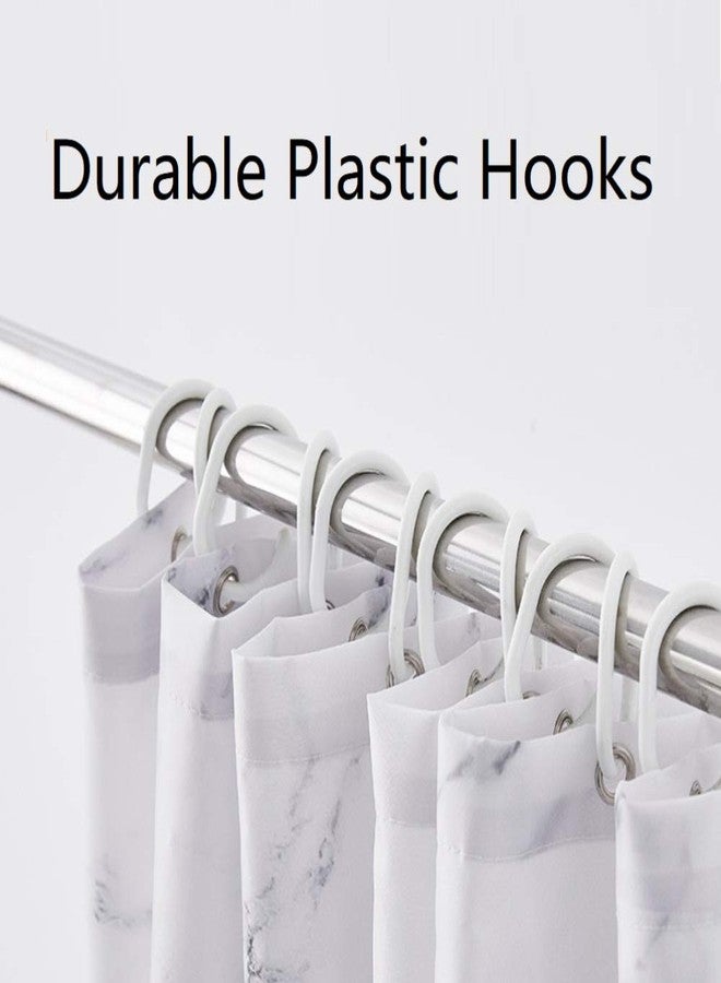 YOSTEV Marble Bathroom Shower Curtain,Grey and White Fabric Shower Curtain with Hooks,Unique 3D Printing,Decorative Bathroom Accessories,Water Proof,Reinforced Metal Grommets,Standard 72x72 Inches - Image 5