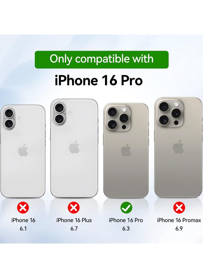 Denx Silicone Case for iPhone 16 Pro, Magnetic Cover Car Mount Kickstand & Holder, Premium Silicone Vertical & Horizontal Hand Strap and Grip with Multi Stand for iPhone 16 Pro (Dark Green) - Image 2