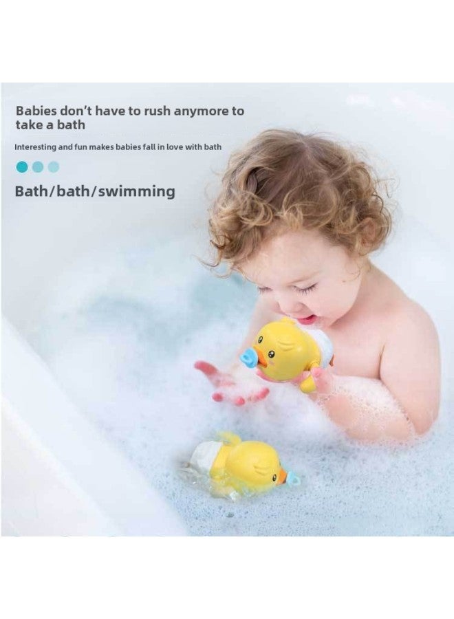 Children's Bathing Water-playing Duck Chain-winding Water-playing Duck Summer Baby Baby Bathroom Bath Swimming Toy-Specifications:Blue Pants Duck - Image 3