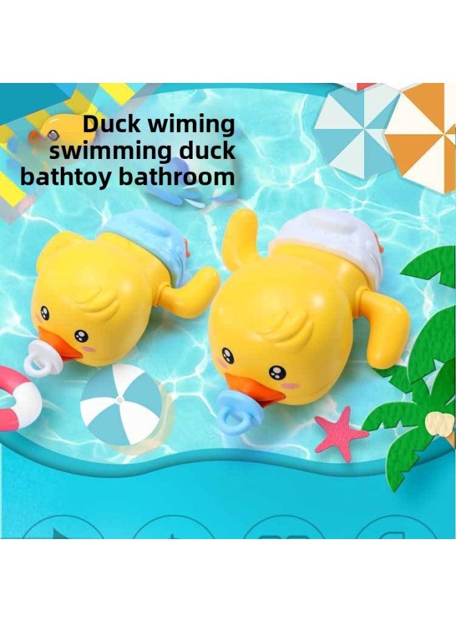 Children's Bathing Water-playing Duck Chain-winding Water-playing Duck Summer Baby Baby Bathroom Bath Swimming Toy-Specifications:Blue Pants Duck - Image 2