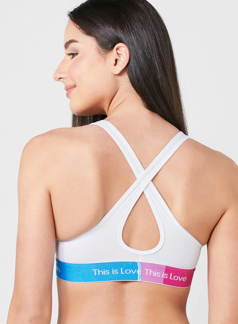 CALVIN KLEIN Logo Band Bikini Top