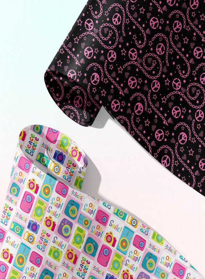 DOODLE Premium Design Colorful Wrapping Paper Sheet For Gift Packing For All Occasions | 19.50 X 28.75" | 90 Gsm | Gloss Art Paper | Set Of 6 Reversible Designs - Teentrend 6,Multicolor - Image 5