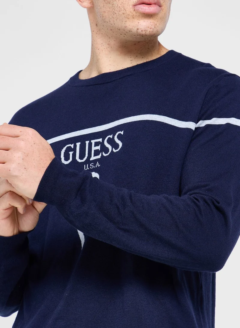 GUESS Logo Crew Neck Sweatshirt