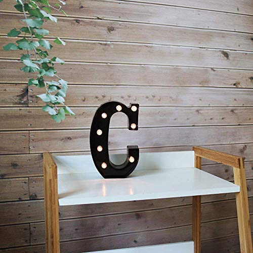 OYCBUZO Light Up Black Alphabet Marquee Letters Sign LED Marquee Number Lights Sign for Night Light Home Bar Christmas Lamp Birthday Wedding Party Decoration C - Image 3