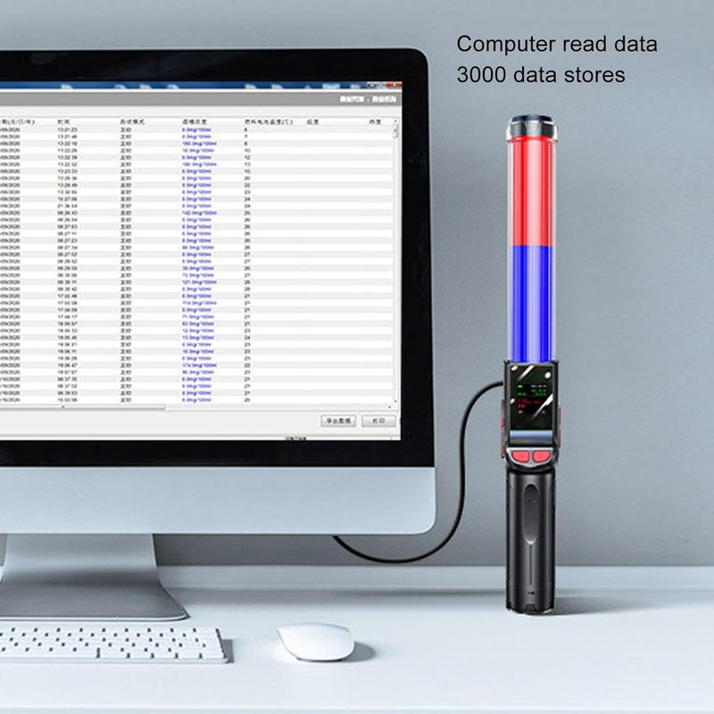 كلاراكو جهاز اختبار نسبة الكحول في النفس 4 في 1 من كلاركو، جهاز محمول لقياس نسبة الكحول في النفس مع عصا ضوئية وامضة، وشاشة عالية الدقة 1.3 بوصة وصافرة حجرة، جهاز اختبار رقمي للكحول - Image 4