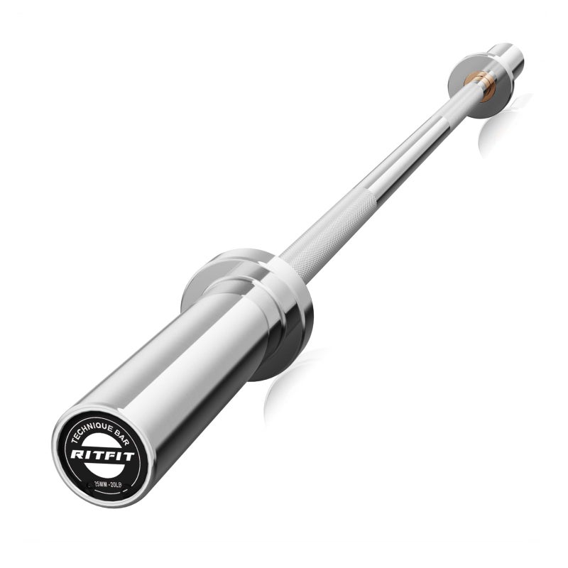 RITFIT Olympic Barbell 4ft/6ft - 2 Inch Weight Bar for Strength Training, Weightlifting, Squat, Deadlift, Bench Press, Curl, Overhead Press - 350lbs/500lbs Capacity 4FT Silver - Image 1
