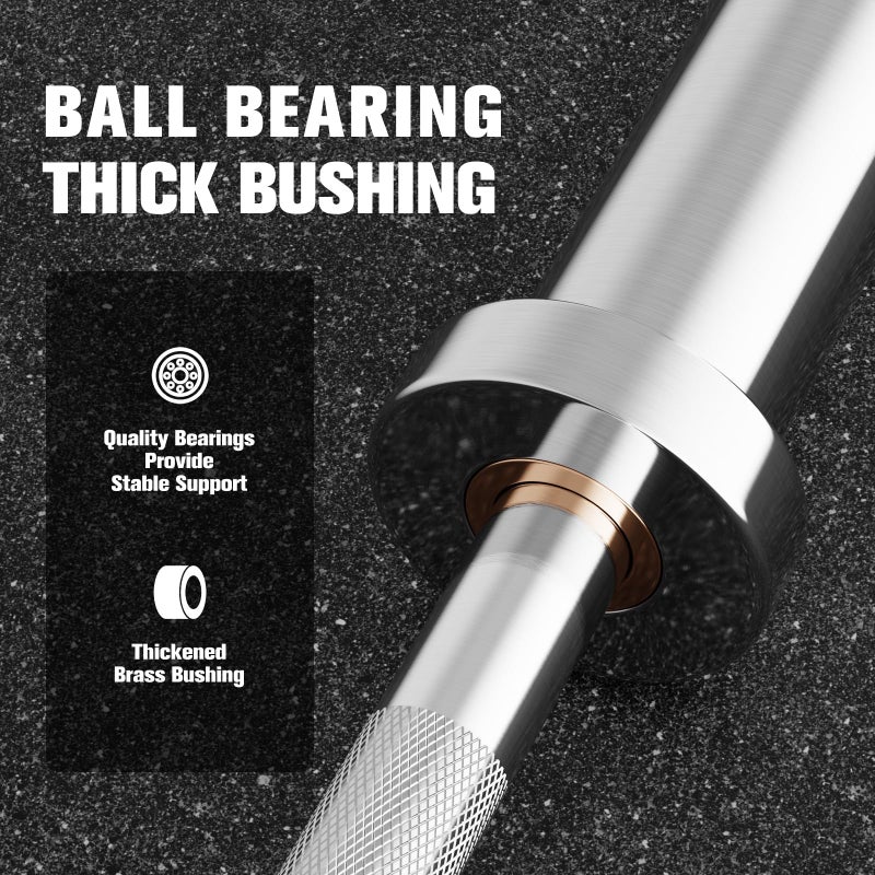 RITFIT Olympic Barbell 4ft/6ft - 2 Inch Weight Bar for Strength Training, Weightlifting, Squat, Deadlift, Bench Press, Curl, Overhead Press - 350lbs/500lbs Capacity 4FT Silver - Image 5