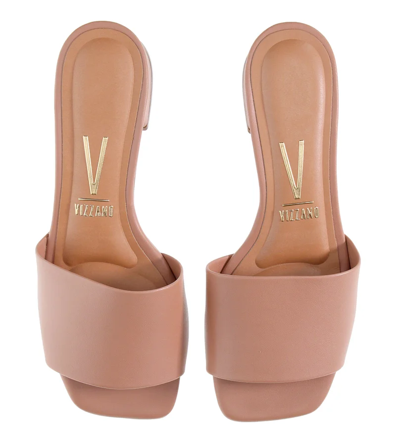 Vizzano  VIZZANO Low Heel Sandals for LADIES – Beige SANDALS with Slip On | Comfortable PU Upper & TPR Sole for Women | Best Price UAE