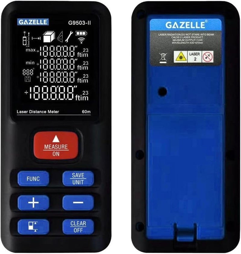 Gazelle Red Laser Distance Meter 60M