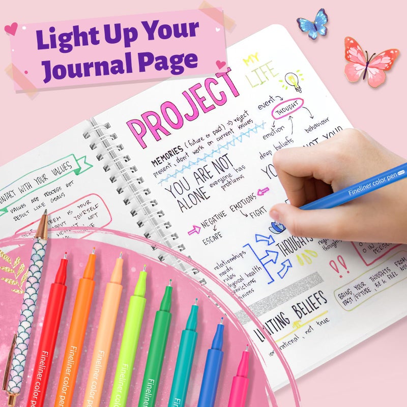 ADUSRIZ 2-Pack DIY Journal Kit for Girls Ages 8-14 Year Old, Birthday Christmas Gifts for Teen Girls, 70+ Pcs Art & Crafts, Scrapbook & Diary Supplies Toy Set Trendy Stuff for Kids - Image 4