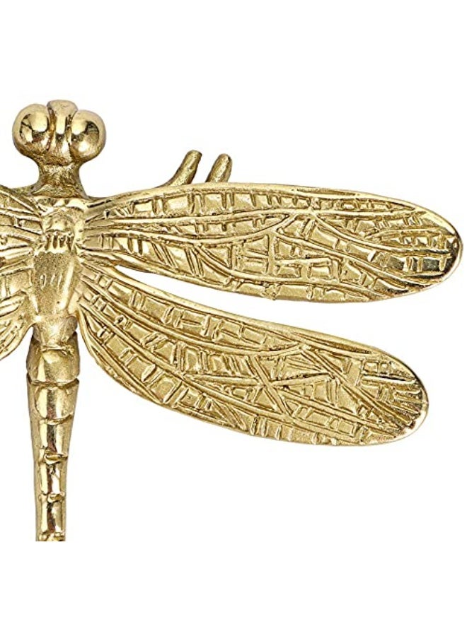 2PCS Brass Dragonfly Cabinet Knobs, Golden Tone Cupboard Door Knobs Decorative Dresser Drawer Handle Knobs for Dresser Drawer Cabinet Closet  - Image 2