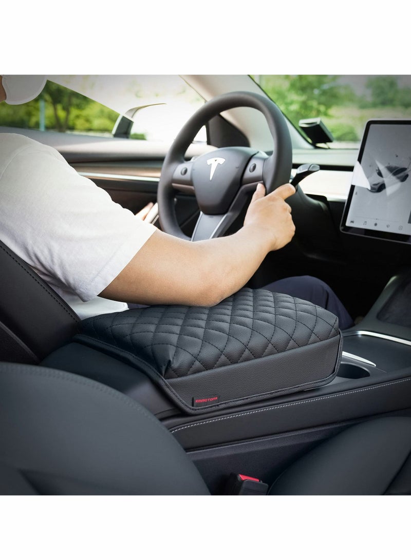 SYOSI Console Armrest Cover for Tesla Model 3 / Y, Hidden Storage Cushion Box Seat Center Lid Protector Pad Liner - Image 4