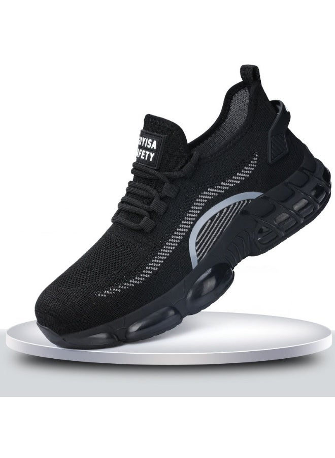 NIBEMINENT Men's  Lightweight Flyweave Mesh Comfortable Steel Toe Anti-smash Protective Shoes Mens Work Shoes Anti Puncture Safety Shoes - Image 1