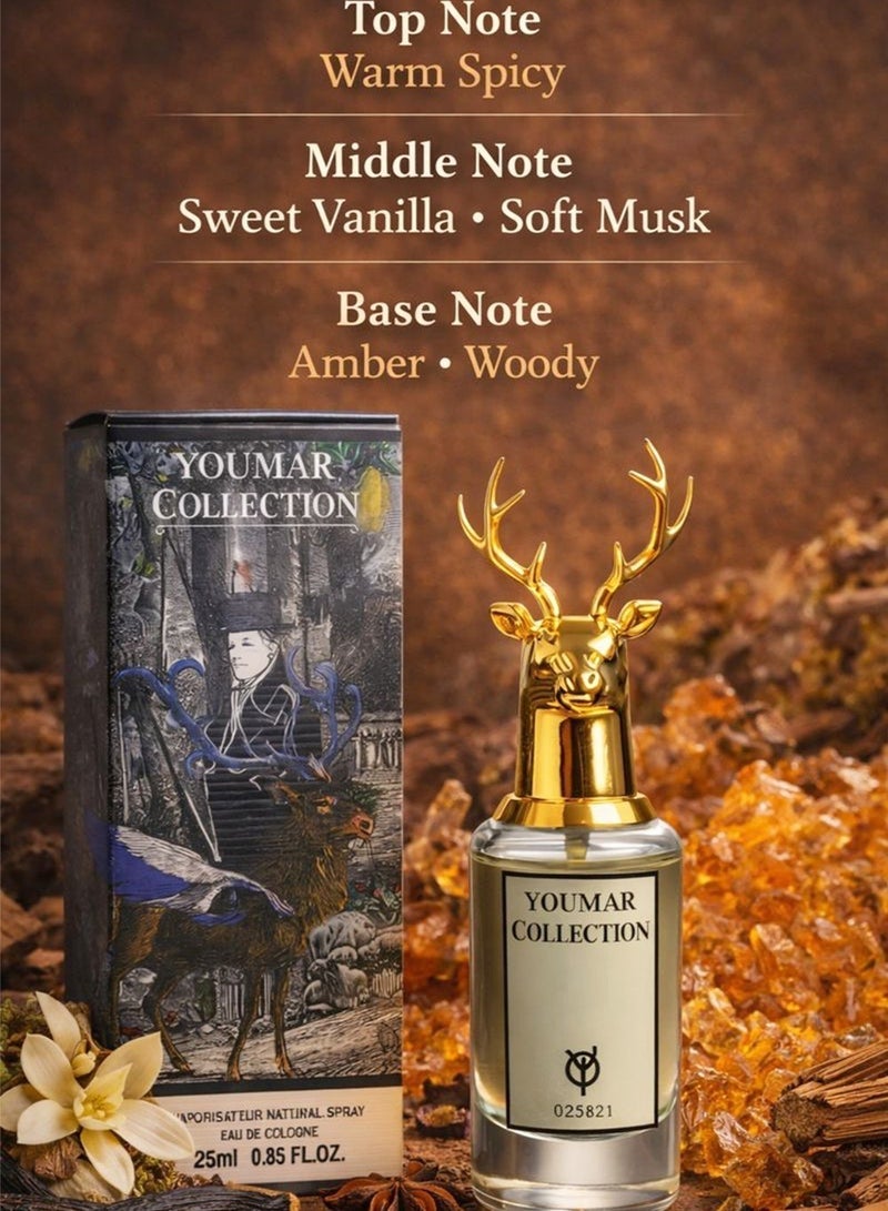 Youmar Collection No. 5821 Woody Amber Perfume for Men 25ML – Warm Vanilla Fragrance | Long-Lasting Daily Men’s Perfume - Image 2