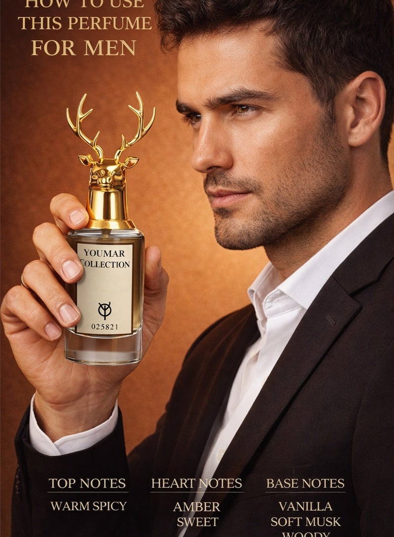 Youmar Collection No. 5821 Woody Amber Perfume for Men 25ML – Warm Vanilla Fragrance | Long-Lasting Daily Men’s Perfume - Image 3