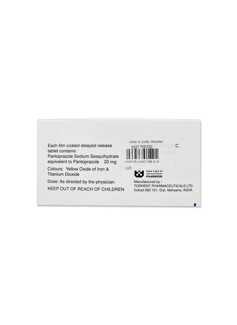 Pantor - Pantor 20 mg Tablets 30's - Image 1