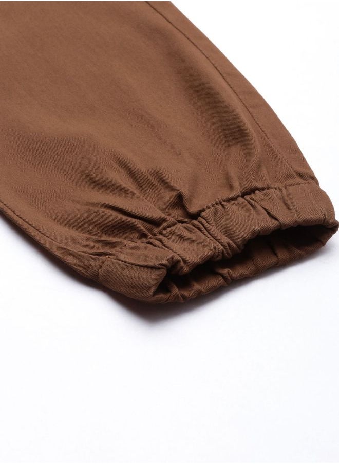 The Indian Garage Co - Men Slim Fit Solid Mid-Rise Stretchable Cuffed Cargos - Image 1