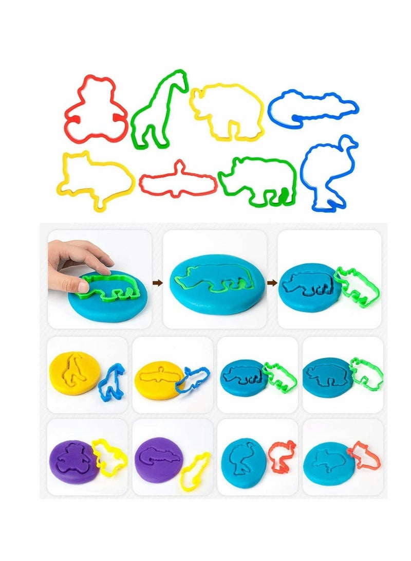 NIBEMINENT Multi-Color Clay Dough Tools, Play Tools Set for Kids Letter Molds, Numeral Molds Various Plastic Animal Creative Cutting (Letters Numbers and Basic Shapes 63 Pieces)  - Image 2