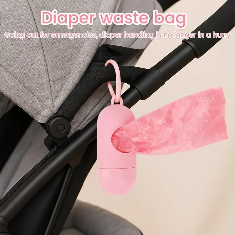 ADTALA Baby Disposable Diaper Bags with 1-Dispenser, Waste Bags 8 Refill Rolls/120 Bags, Convenient and Quick Diaper Disposal, Unscented Leak & Odors Proof Diaper (8 Roll(120 Bags)) - Image 4