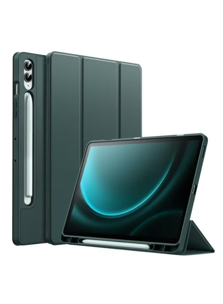 DUSALA Case for Samsung Galaxy Tab S9 FE+ 12.4-Inch – Soft TPU Tri-Fold Stand Protective Tablet Cover with S Pen Holder, Supports S Pen Charging, Auto Wake/Sleep Feature - Image 1