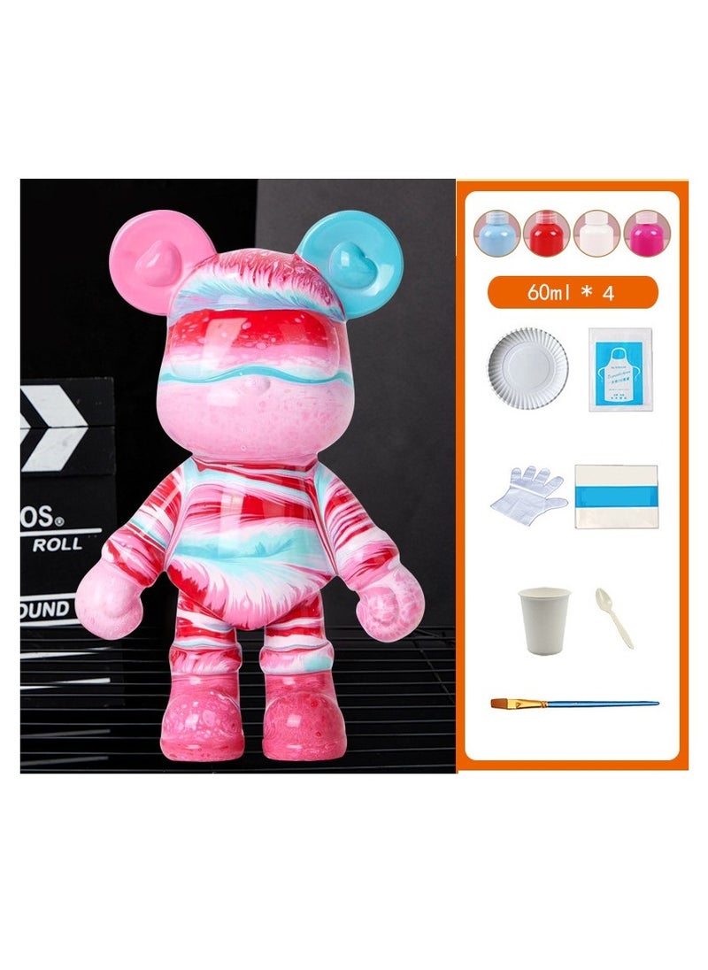 Cutie Cute DIY Painting Fluid Cool Bear Teddy Bear Painting Kit 4 Color Set 23cm  - Image 2
