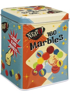 توي سميث Lassics 160 Marbles In A Tin Box من Toysmith - لعبة إطلاق الزجاج ذات الحنين إلى الماضي، ألعاب الرخام هي ألعاب خالدة للأطفال - الأولاد والبنات  - Image 1