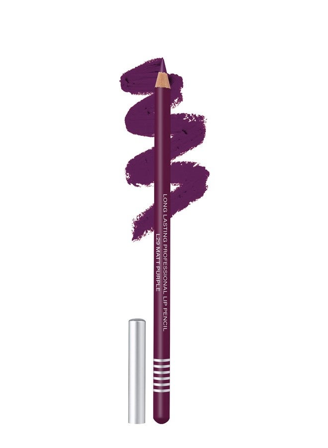 Colors Queen Lip Liner Pencil | Long Lasting & Waterproof Formula | Matte Lip Liner Pencil for Women (L-29, Matte Purple) - Image 1