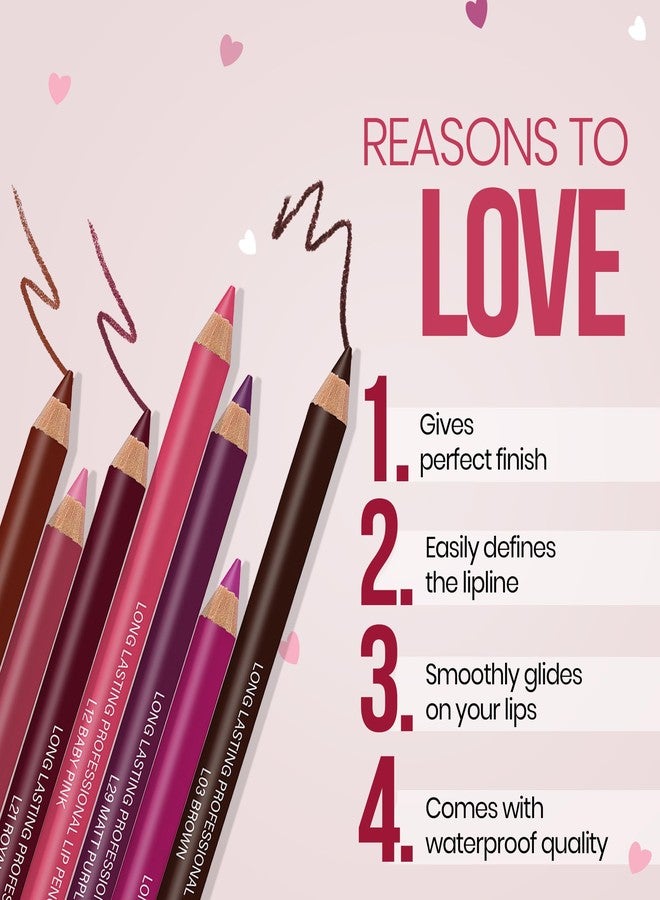 Colors Queen Lip Liner Pencil | Long Lasting & Waterproof Formula | Matte Lip Liner Pencil for Women (L-29, Matte Purple) - Image 3