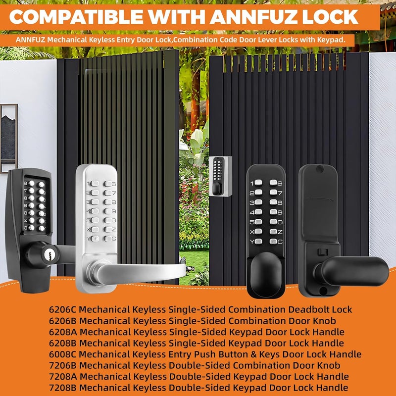 ANNFUZ Steel Gate Lock Box,Untreated with Rust Preventive Oil,Iron Case for Single/Double Keypad Mechanical Combination Lock,Only Fits 2-3/8" (60mm) Backset, for Metal Gates & Fence (Not Aluminum) - Image 5