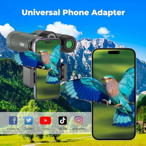 Gosky 10X42 HD Binoculars for Adults with Phone Adapter, High Power Binoculars with BAK4 Prism and FMC Lens, Waterproof Binocular for Bird Watching Hunting Traveling Outdoor Sports - Image 5