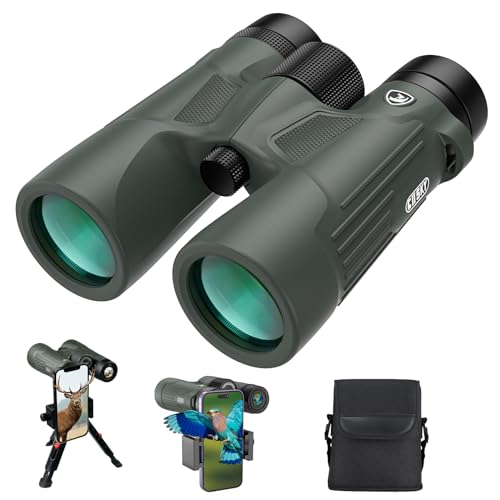 Gosky 10X42 HD Binoculars for Adults with Phone Adapter, High Power Binoculars with BAK4 Prism and FMC Lens, Waterproof Binocular for Bird Watching Hunting Traveling Outdoor Sports - Image 1