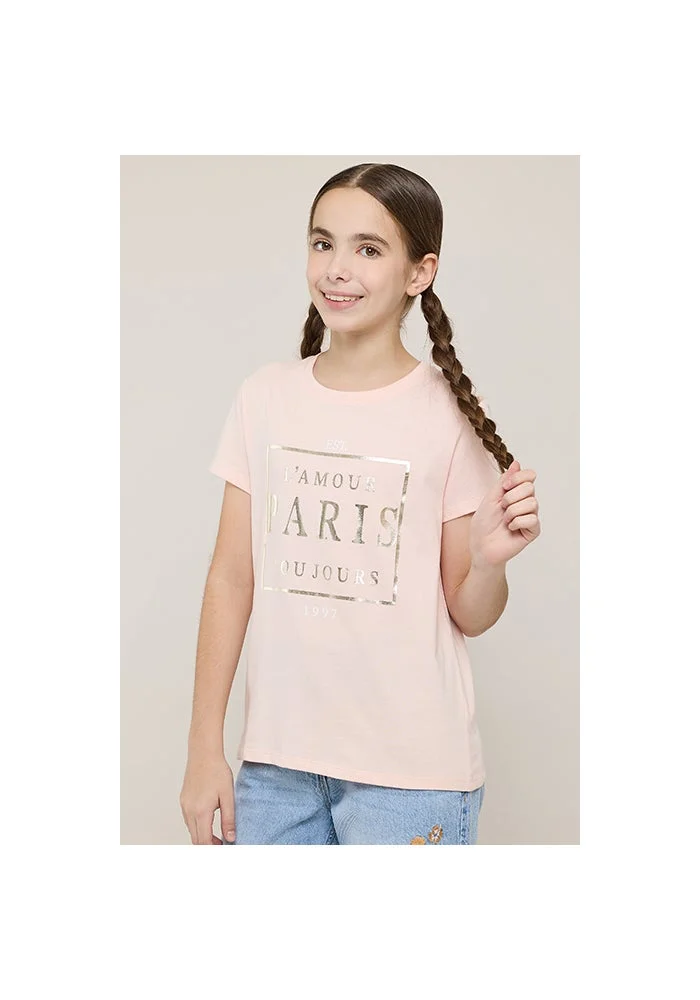 R&b Printed T-Shirt with Crew Neck and Short Sleeves