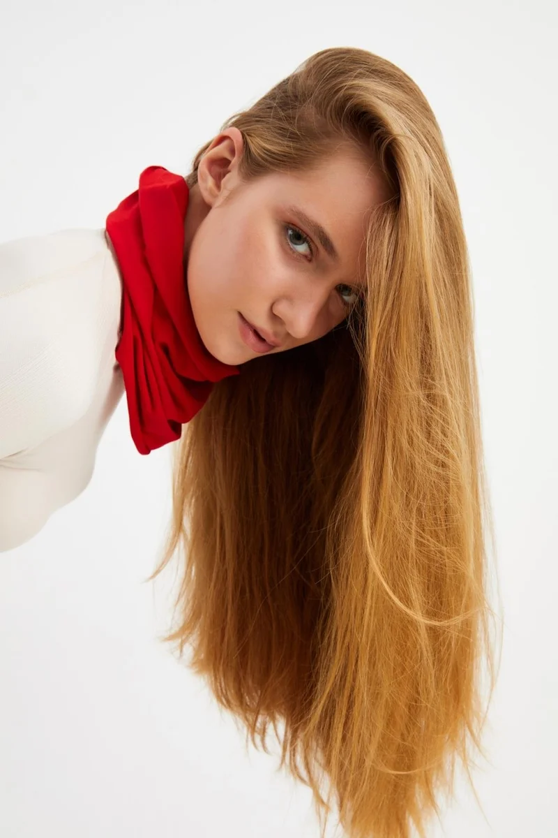 بوتيكجيز Red Women's 4-Functional Protector, Cotton, Flexible, Sweatproof, Bandana, Neck Collar, Buff, Mask