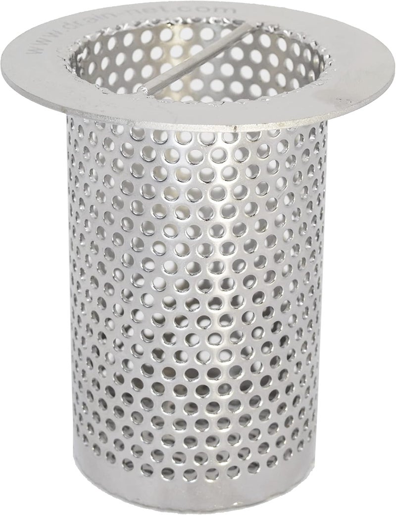Drain-Net 3" Commercial Floor Drain Strainer, 4" Tall, Perforated Stainless Steel - Image 1
