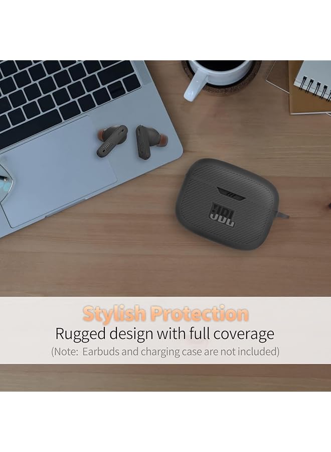 erorex Silicone Case For Jbl Tune 230Nc Tws Protective Cover Scratch Resistant Case Shockproof Cover Protective Shell Rugged Silicone Case Compatible With Jbl 230Nc Earbuds Charging Case With Carabiner - Image 5