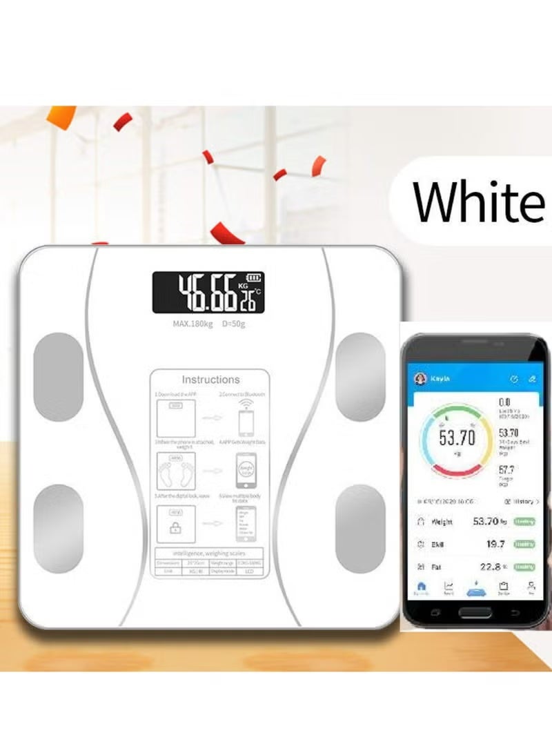 آي سكيل ميزان مزود بتقنية البلوتوث، ميزان لاسلكي لقياس وزن الجسم، جهاز تحليل تكوين الجسم مع تطبيق للهواتف الذكية لـ 14 مؤشرًا رئيسيًا للجسم (مؤشر كتلة الجسم/الوزن/نسبة الدهون في الجسم/معدل ضربات القلب أثناء الراحة) - Image 1
