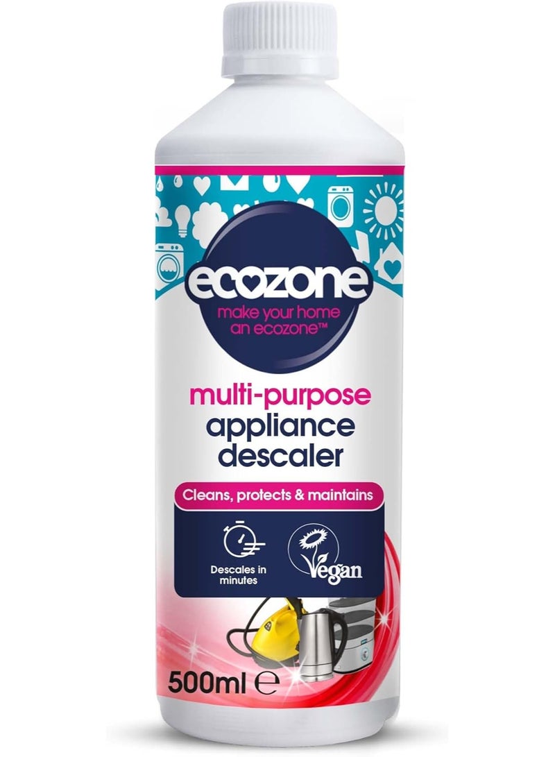 ecozone Multi-Purpose Appliance Descaler for Kettles/Irons/Washing Machines/Dishwashers/Fixtures & Fittings/Steamers & More, 500Ml  - Image 1