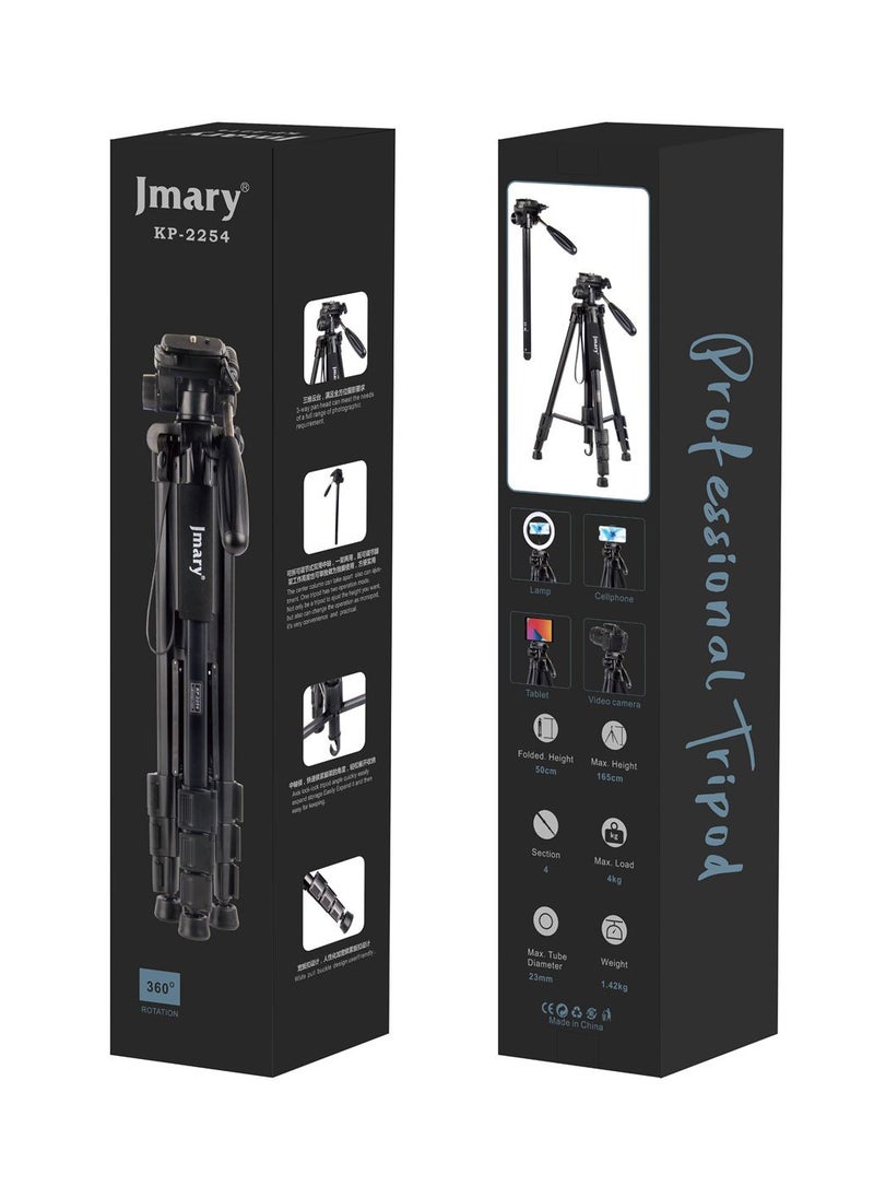 Jmary Professional Aluminum Tripod Monopod For All DSLR Cameras (Black) KP-2254  - Image 1