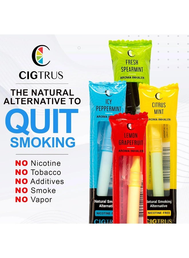 cigtrus Nicotine-Free Smoking Alternative Inhaler (6-Piece) Natural Habit Replacement - Tobacco-Free, Non-Electric Craving Relief - Quit Smoking & Vaping Aid (Peppermint & Citrus Grapefruit) - Image 3