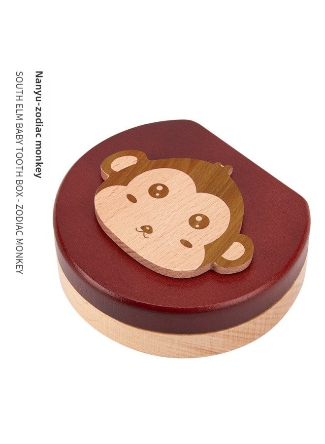 Baby Teeth Memorial Box Girl's Baby Teeth Box Boy Children's Clothing Teeth Storage Storage Collection Collection Tooth Changing Box-Color:TL-Zodiac Monkey  - Image 1