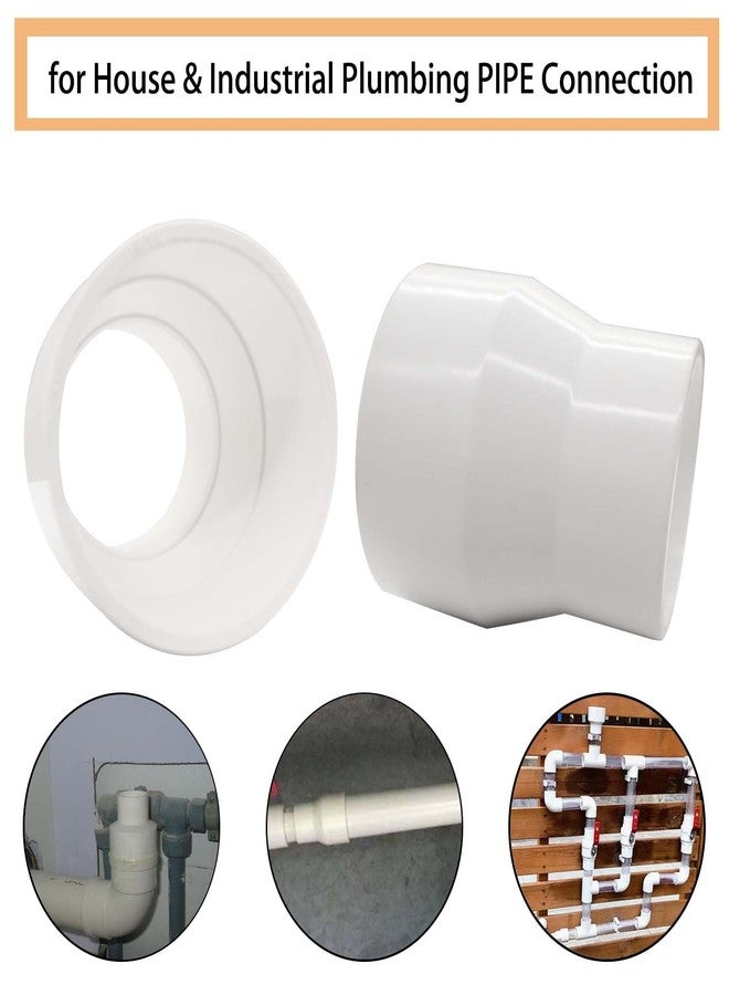 YSIL 1 Pcs 4" x 2" PVC Reducer Coupling Adapter Socket x Socket Pipe Fittings,Schedule 40 PVC DWV Pipe Slip Socket Connectors for House & Industrial Plumbing PIPE Connection,White - Image 3