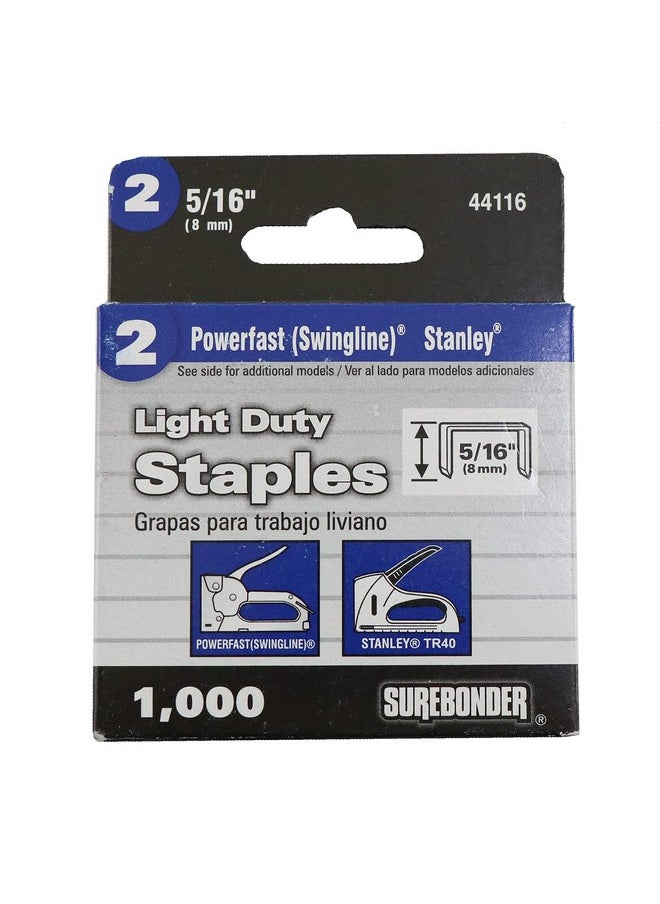 Surebonder - 44116 Light Duty 5/16-Inch Leg Length, .500-Inch Crown Staples, Swingline Type, 1000 Count - Image 1