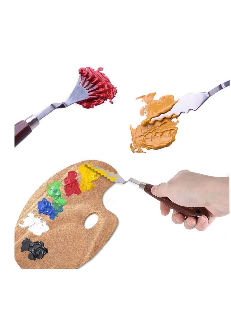 SYOSI Stainless Steel Palette Scraper Set, Knife Painting, Scraper Set, Palette Knife Painting Tools, Oil Painting Mixing Scraper, for Art and Paint Color Mixing Acrylic Mixing Supplies  - Image 2